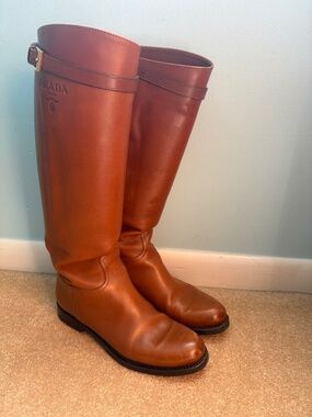 Prada leather riding boots